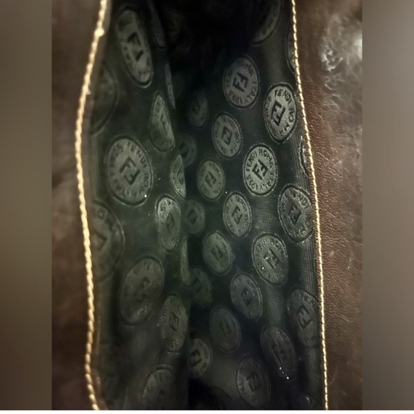 Fendi Brown Messenger Bag with Woven Texture and Adjustable Strap - Picture 8 of 9